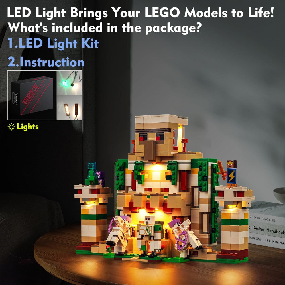 Комплект освітлення для Lego Minecraft Фортеця Залізного Голема 21250