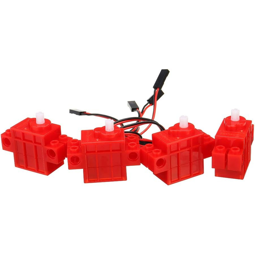 4 мотора, двигатель с редуктором Geekservo, Микроредуктор формата LEGO, вращаются на 360°