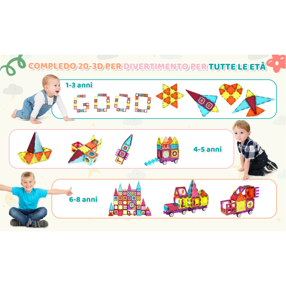 Дитячий магнітний конструктор Magnetic Building Blocks, прозорі 3D-магнітні блоки,110 деталей 
