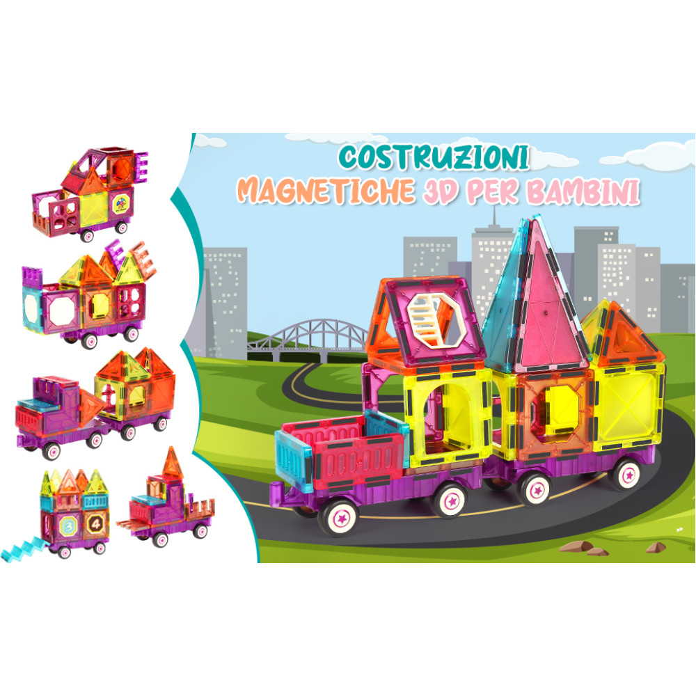 Дитячий магнітний конструктор Magnetic Building Blocks, прозорі 3D-магнітні блоки,110 деталей 