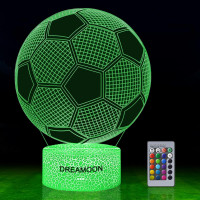 2 шт. 3D-ночник футбольный мяч с пультом DREAMOON, USB, 2 Вт, 16 цветов
