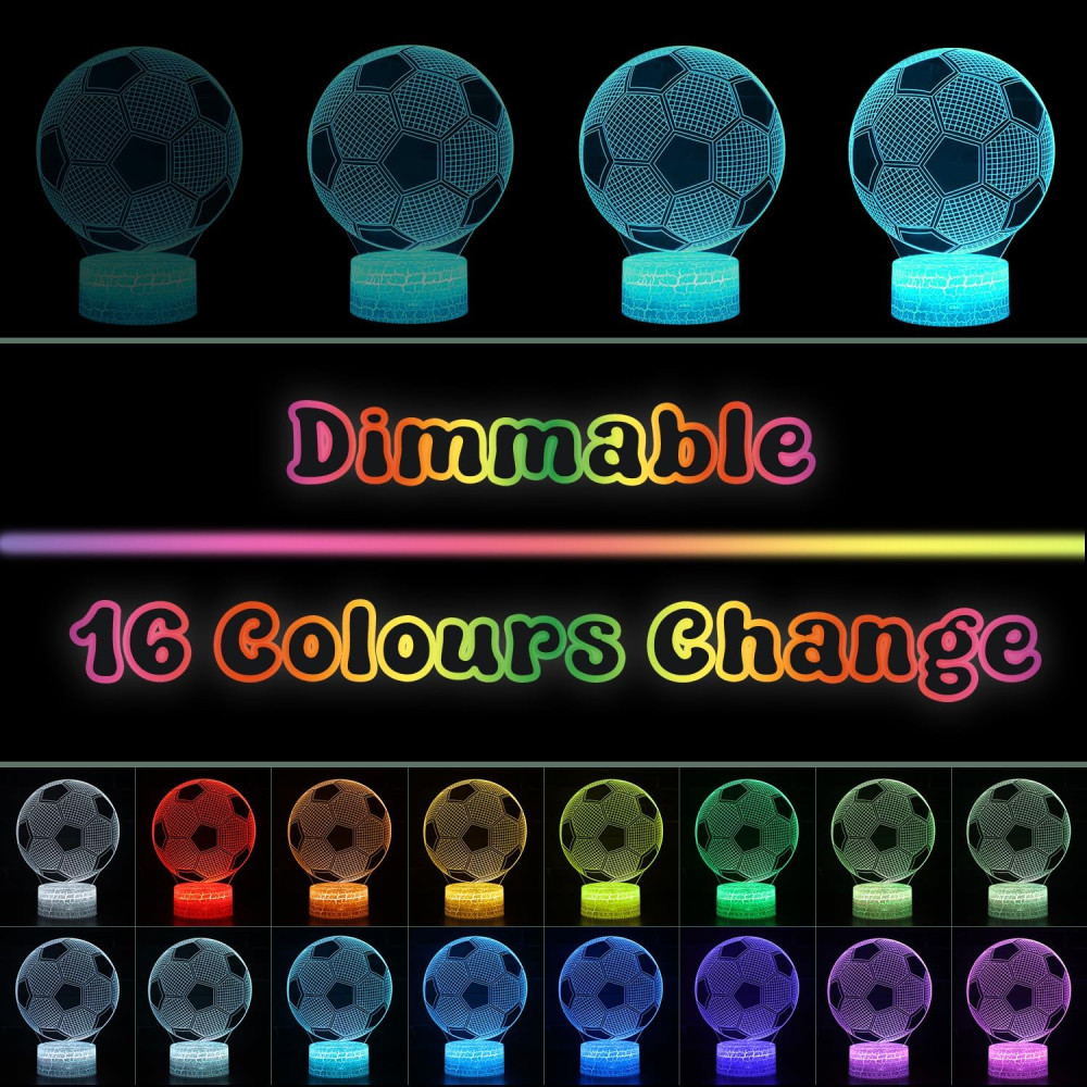2 шт. 3D-ночник футбольный мяч с пультом DREAMOON, USB, 2 Вт, 16 цветов
