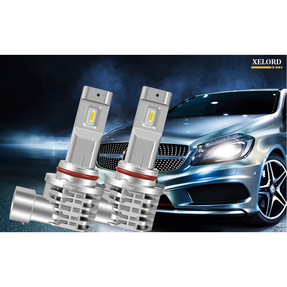 LED лампы автомобильные 6500K XELORD HIR2, Холодные белые автомобильные фары (2 шт.)