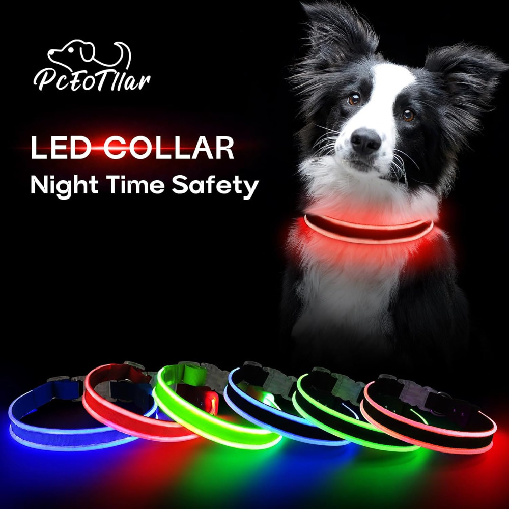 Светящийся ошейник для собак PcEoTllar LED Red (размер S)