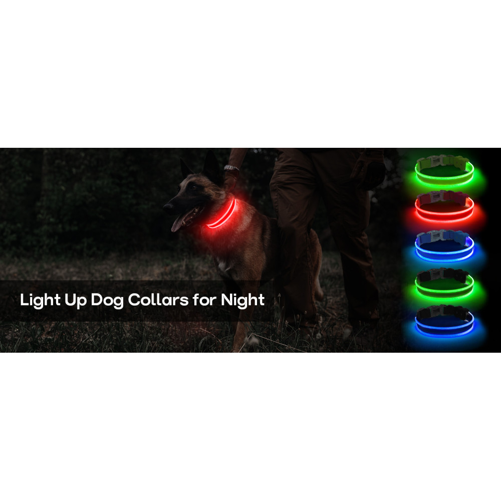 Светящийся ошейник для собак PcEoTllar LED Red (размер S)