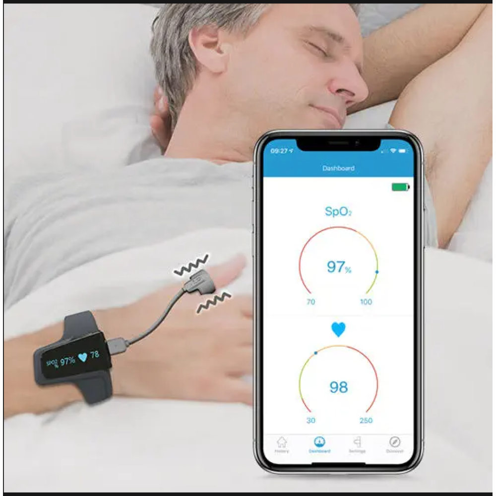Пульсоксиметр на зап'ястя ViATOM Checkme O2 моніторинг серцевого ритму