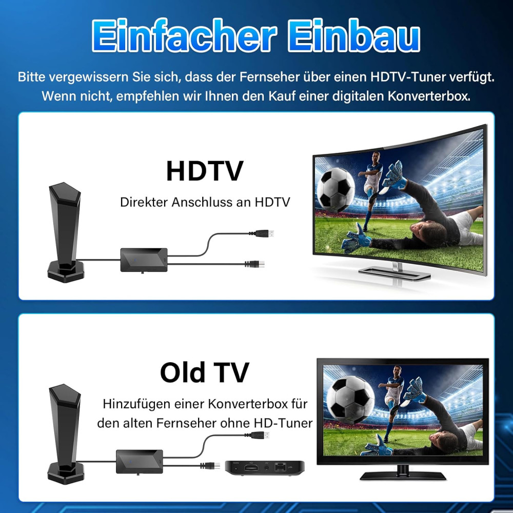 Комнатная HDTV-антенна с усилителем и радиусом действия 420 км
