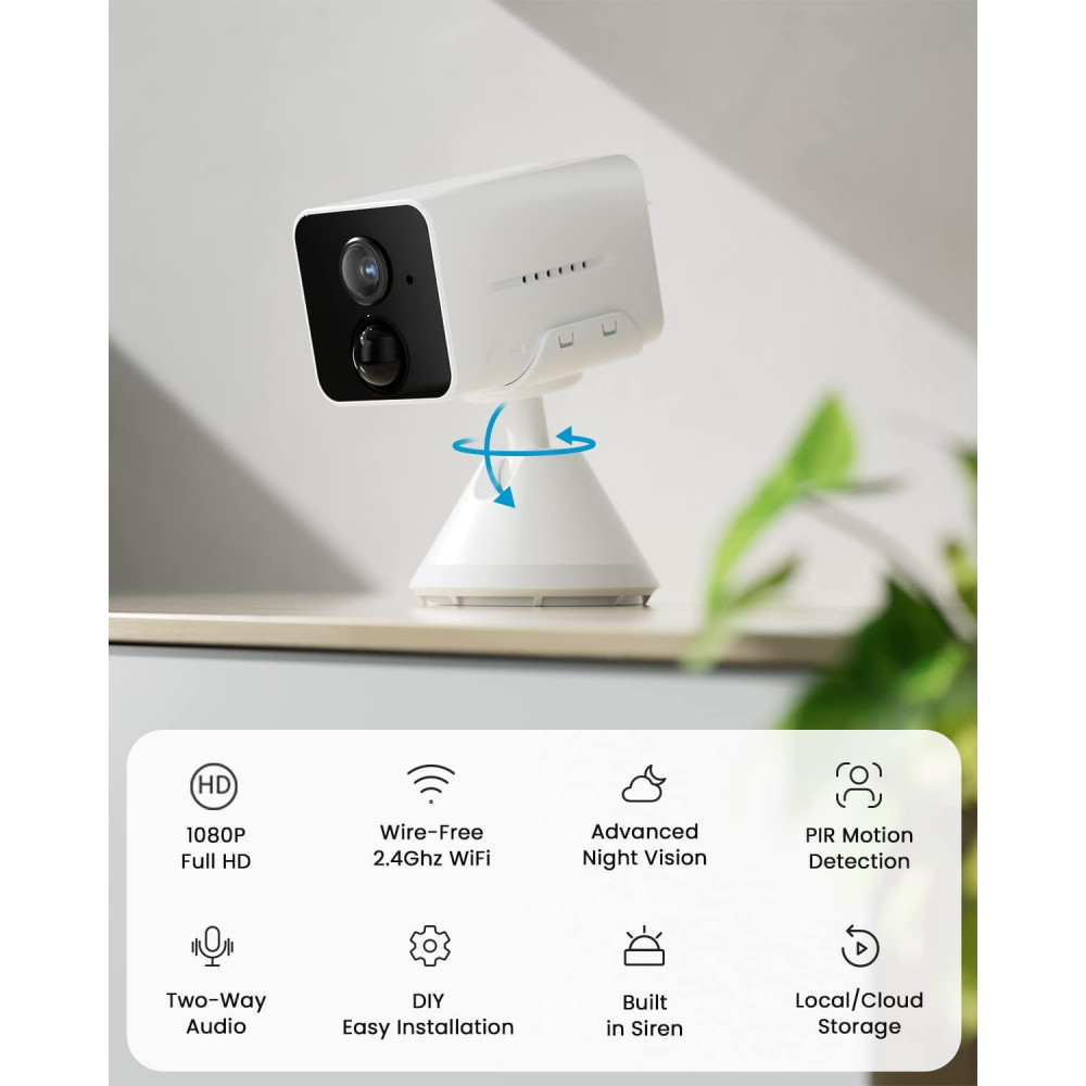 Беспроводная мини-камера видеонаблюдения ieGeek для дома (Wi-Fi, 1080P)