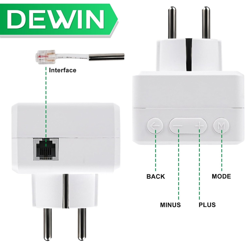 Умная розетка-термостат DEWIN с поддержкой Wi-Fi для систем отопления и охлаждения