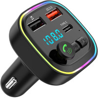 Автомобильный Bluetooth FM-трансмиттер с Bluetooth 5.0, быстрой зарядкой и 3 портами