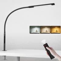 Настольная LED-лампа Eyocean 12 Вт с зажимом, гибкой стойкой и пультом управления