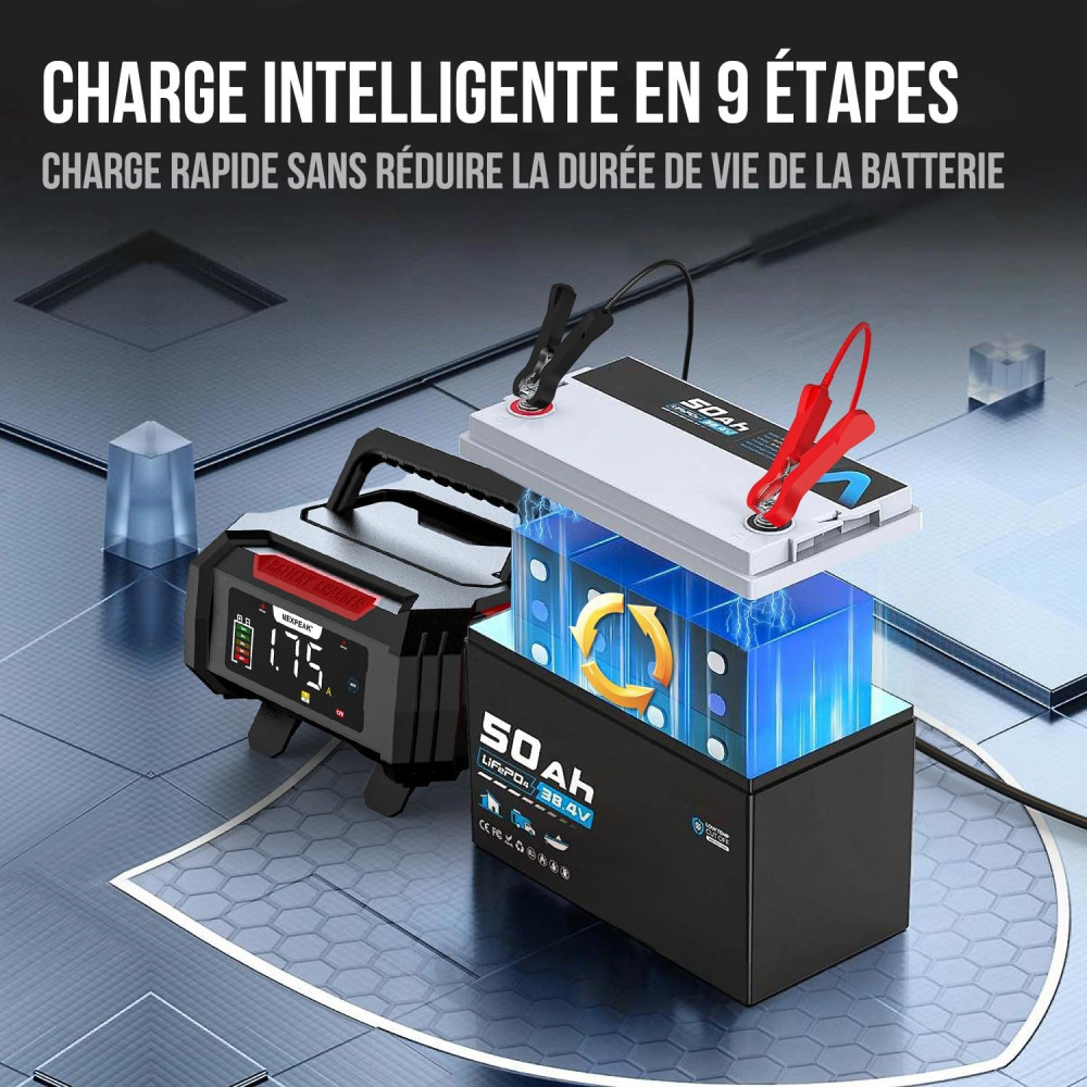 Интеллектуальное зарядное устройство NEXPEAK NC315 15 А для аккумуляторов 12 В / 24 В