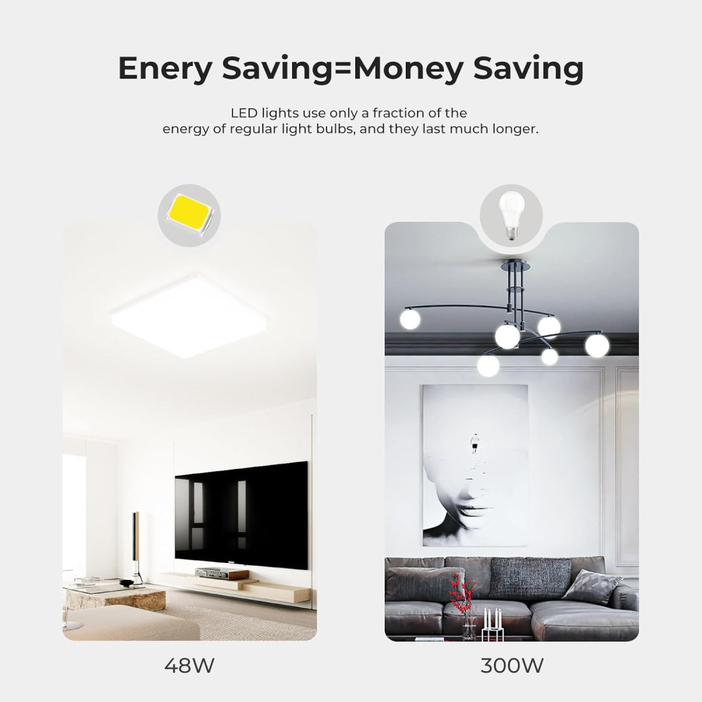 Светодиодный потолочный светильник Kuwork 30 × 30 см, 48 Вт, 5000K, IP44