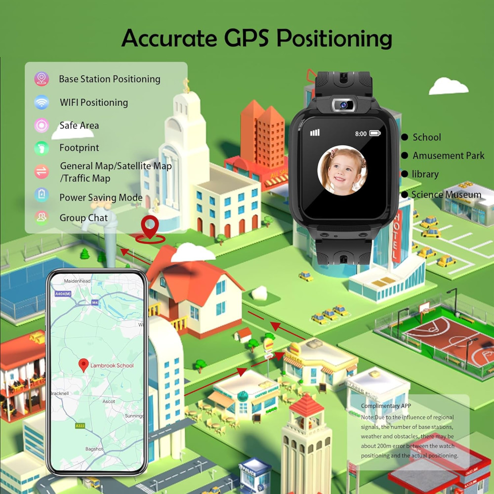 Детские смарт-часы EUNICECG с GPS, видеозвонками, SOS и камерой