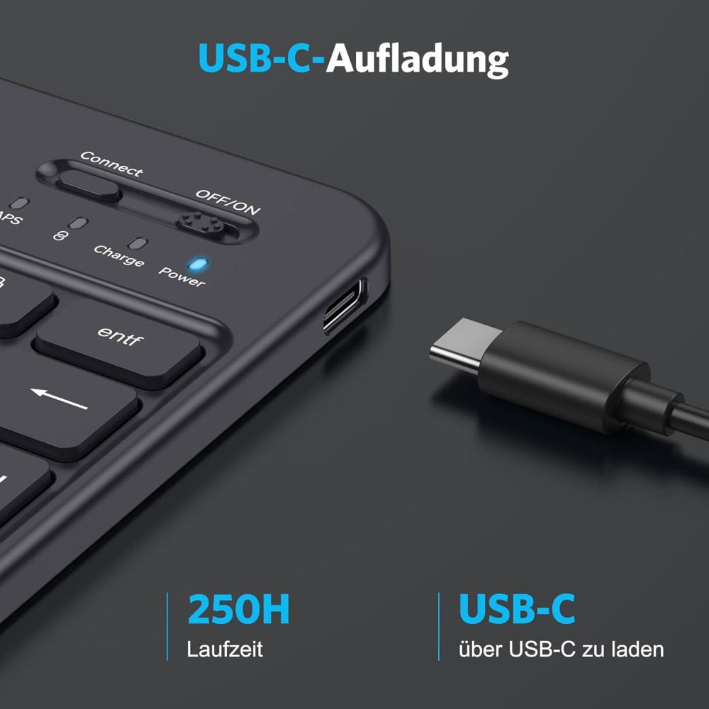 Беспроводная Bluetooth-клавиатура Emetok EM003 QWERTZ для iPad и iPhone