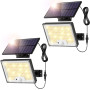 Комплект из 2 уличных солнечных светильников SIGRILL с датчиком движения, 172 LED