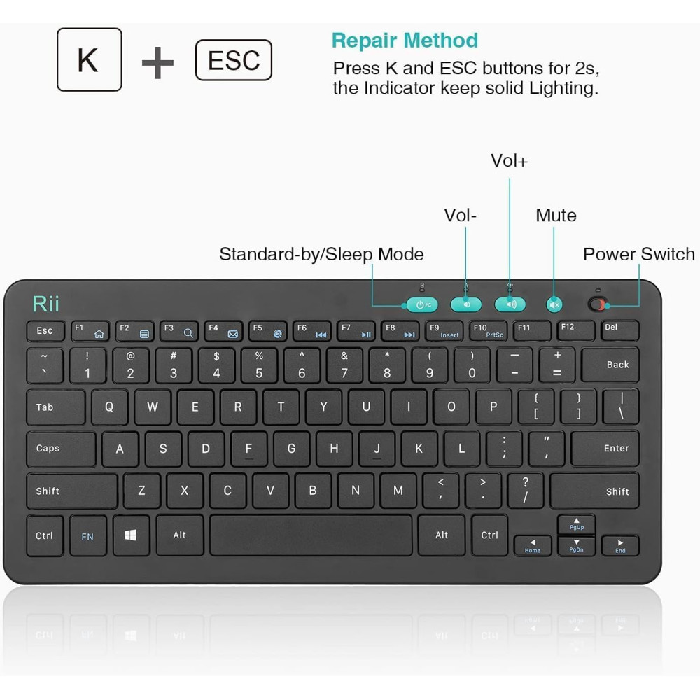 Беспроводной комплект клавиатуры и мыши Rii RKM709
