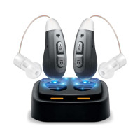 Перезаряжаемый заушный усилитель звука JINGHAO с зарядной базой