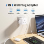 Универсальный сетевой адаптер AODENG с 3 розетками, 2 USB-A и 2 USB-C