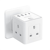 Универсальный сетевой адаптер AODENG с 3 розетками, 2 USB-A и 2 USB-C