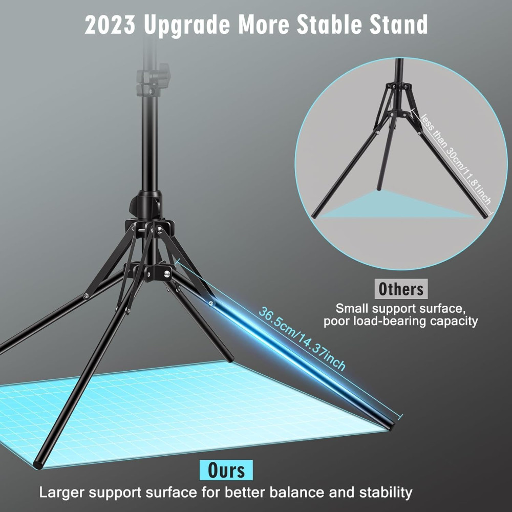 Кольцевая LED-лампа VEVICE 11,5" со штативом 177 см и держателем для телефона