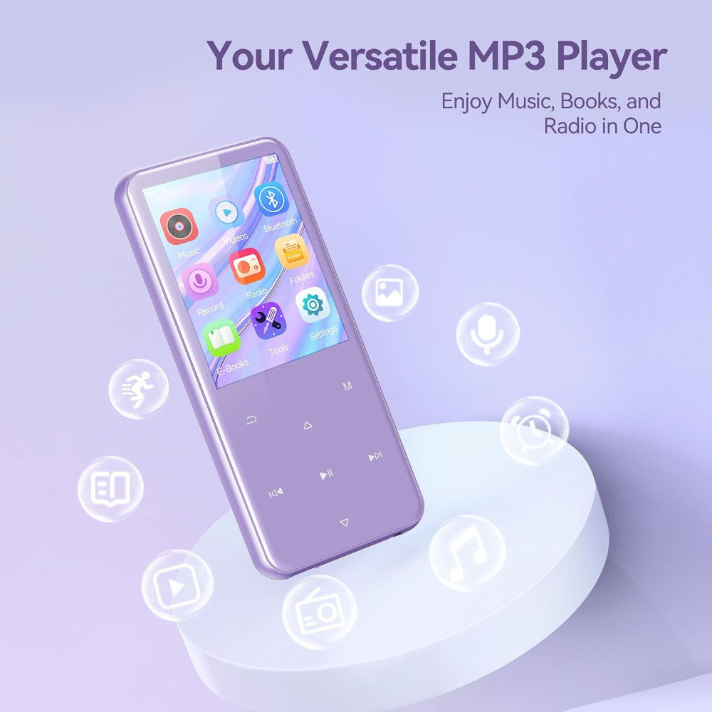 MP3-плеер AGPTEK M3 с Bluetooth 5.3, 64 ГБ и встроенным динамиком