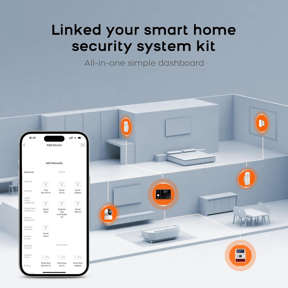 Комплект беспроводной охранной сигнализации LWOHSI GSM/Wi-Fi с датчиками движения и открытия