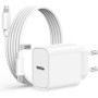 Сетевое зарядное устройство AINPOW 20 Вт с кабелем USB-C – Lightning 2 м для iPhone и iPad