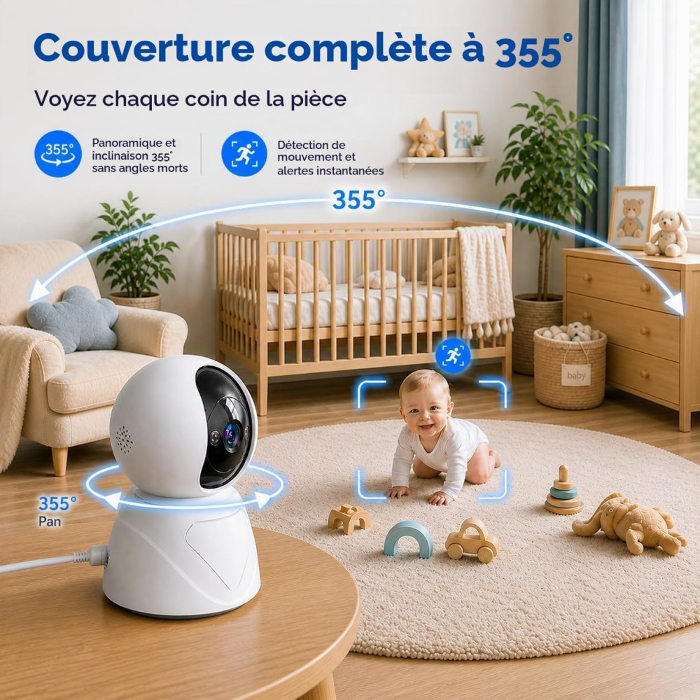 Поворотная Wi-Fi камера видеонаблюдения GUOANVISION US-S800 с 1080p, ночным видением и отслеживанием движения