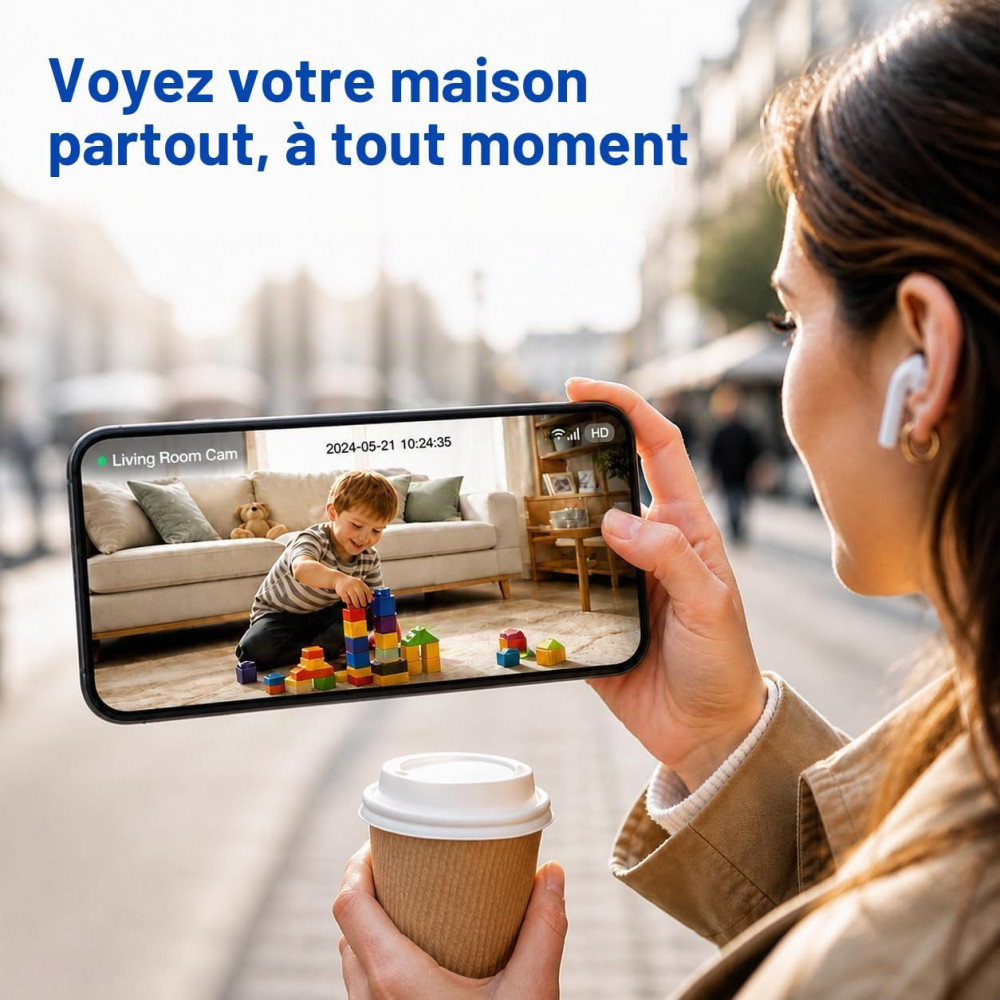 Поворотная Wi-Fi камера видеонаблюдения GUOANVISION US-S800 с 1080p, ночным видением и отслеживанием движения