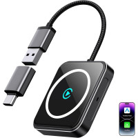 Беспроводной адаптер ecomoment 2-в-1 для Apple CarPlay и Android Auto с USB-A/USB-C