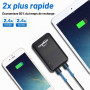 Портативный повербанк JONKUU 10000 мА·ч с двумя USB-выходами и USB-C/Micro-USB входами