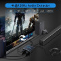HDMI 2.1 аудиоэкстрактор EZCOO 2×1 с поддержкой 8K 60 Гц, 4K 120 Гц, SPDIF и 3,5 мм