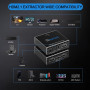 HDMI 2.1 аудиоэкстрактор EZCOO 2×1 с поддержкой 8K 60 Гц, 4K 120 Гц, SPDIF и 3,5 мм