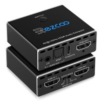 HDMI 2.1 аудиоэкстрактор EZCOO 2×1 с поддержкой 8K 60 Гц, 4K 120 Гц, SPDIF и 3,5 мм