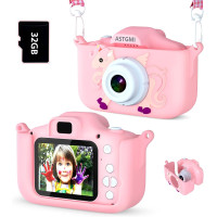 Детская цифровая камера ASTGMI C3 12 Мп с Full HD 1080P, картой памяти 32 ГБ и силиконовым чехлом