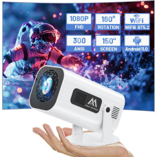 Мини-проектор AUBOR MENTECH 1080P с Android TV 11.0, 150-дюймовый, поддержка 2.4G/5G Wi-Fi