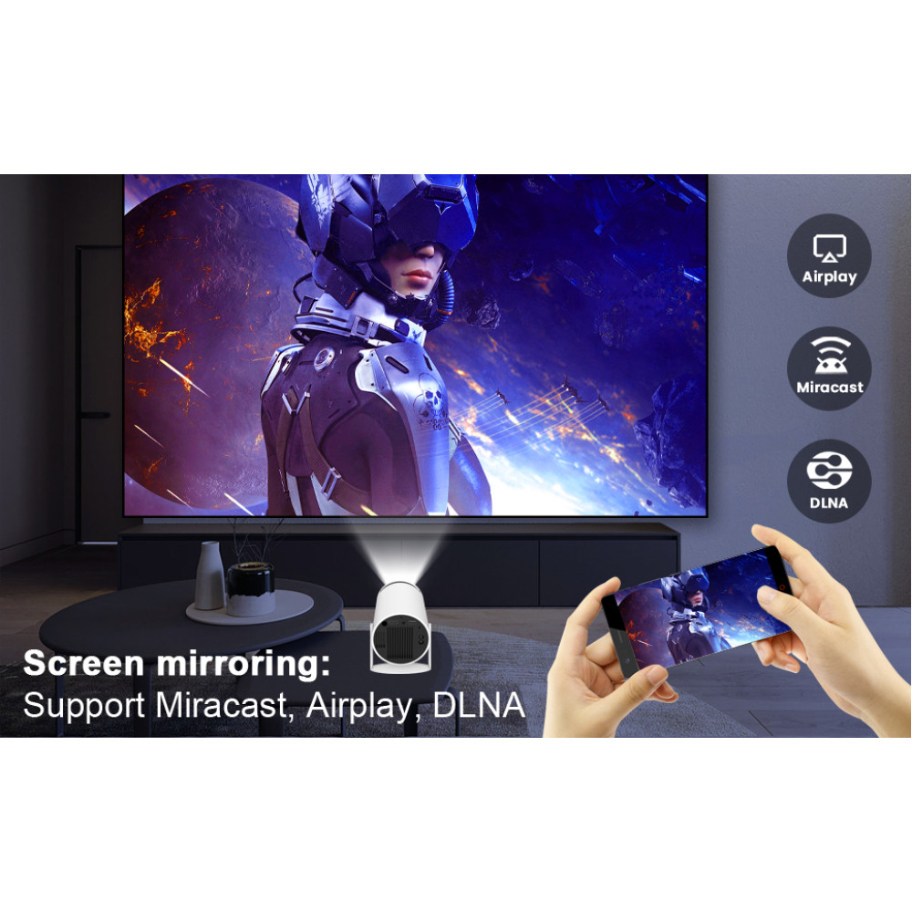 Мини проектор Aubor Mentech ‎HY300, Android 11, поддержка 4K и 1080P, WiFi6 и Bluetooth 5.0