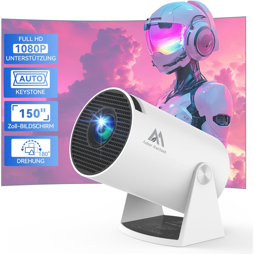 Мини проектор Aubor Mentech ‎HY300, Android 11, поддержка 4K и 1080P, WiFi6 и Bluetooth 5.0