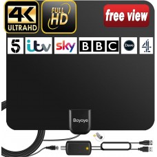 Внутрішня телевізійна антена Boyoye для Digital Freeview 4K 1080P HD VHF UHF із підсилювачем сигналу