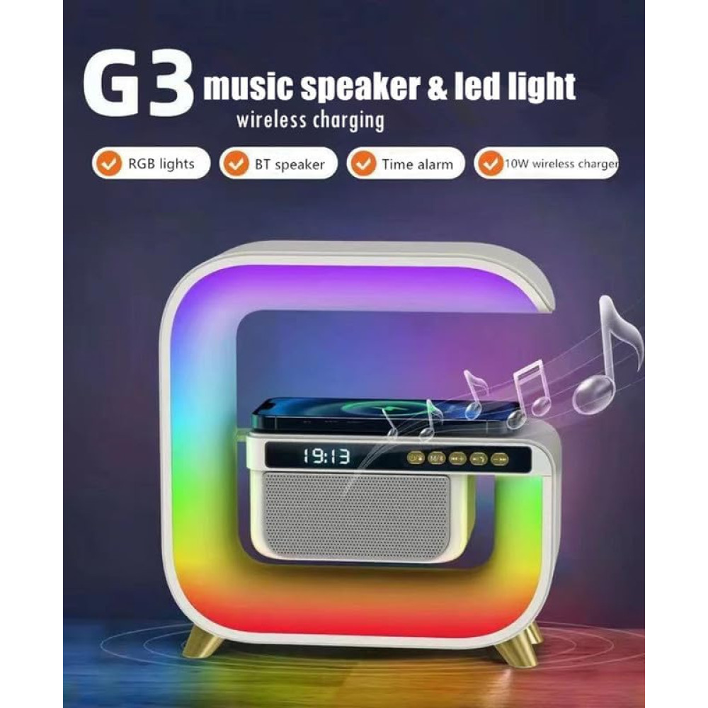 Bluetooth динамик G3 Mabron c LED ночником и беспроводным зарядным устройством 15 Вт