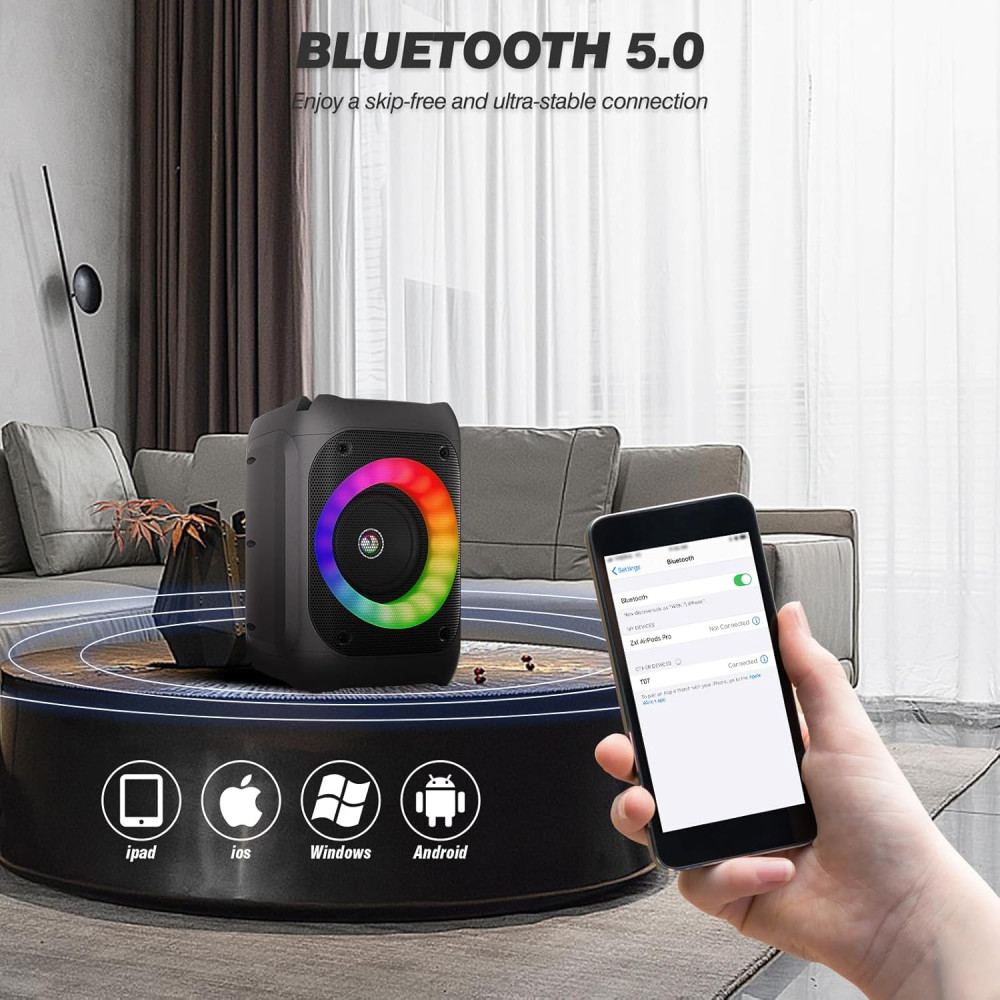 Караоке-машина Ankuka портативна Bluetooth-колонка з двома мікрофонами