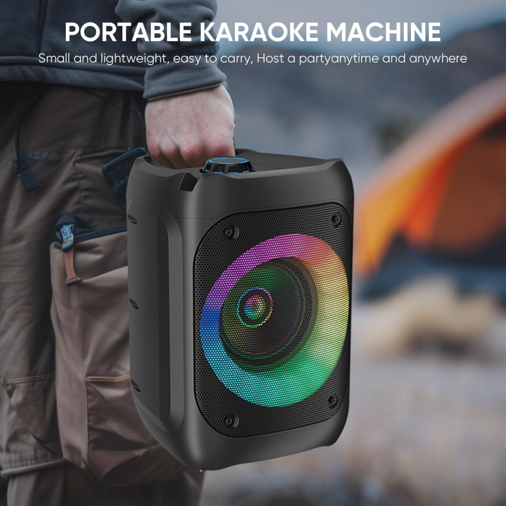 Караоке-машина Ankuka портативна Bluetooth-колонка з двома мікрофонами