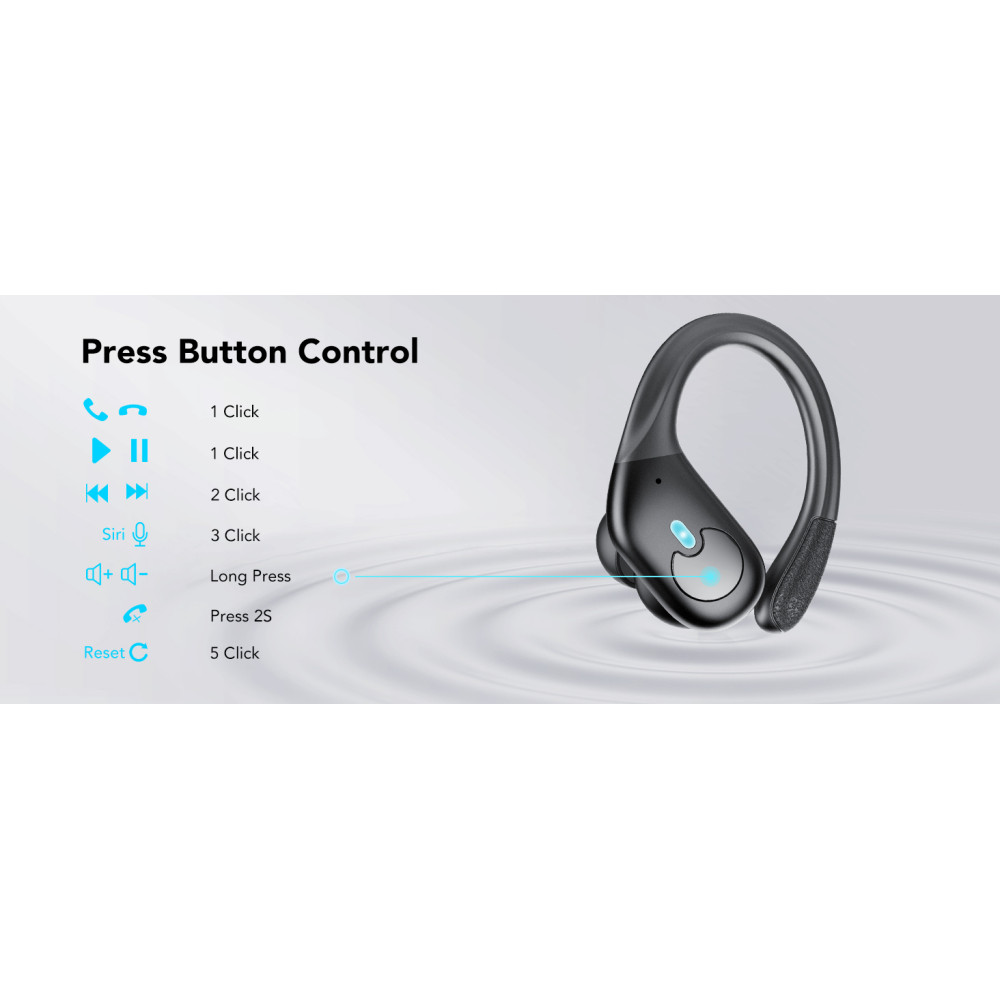 Бездротові навушники Coioc Bluetooth 5.3, відтворенням 60 годин