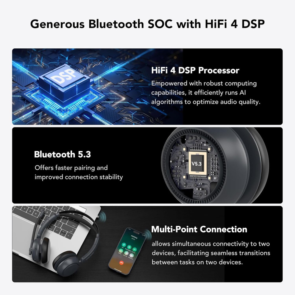 Бездротова гарнітура Nuroum HP31D, навушники з зарядною базою, USB-підключенням 