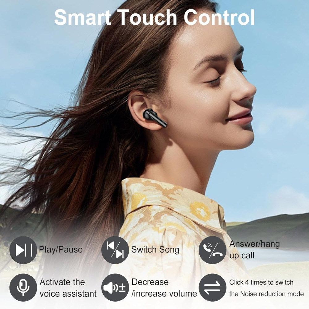 Навушники-вкладиші Bluetooth 5.4 із сенсорним екраном і глибокими басами HiFi
