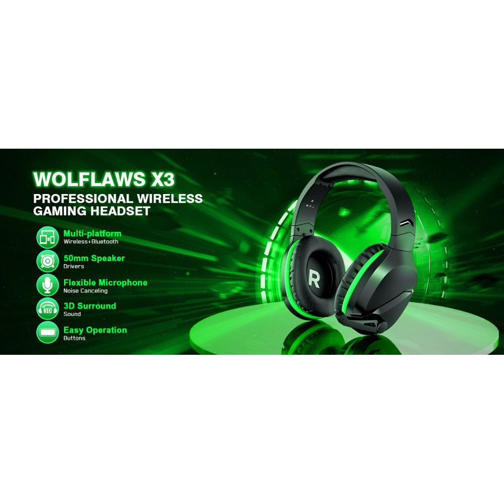 Игровые наушники X3 WolfLawS для Xbox Series X|S, Xbox One, PS5, ПК, Mac, Nintendo Switch
