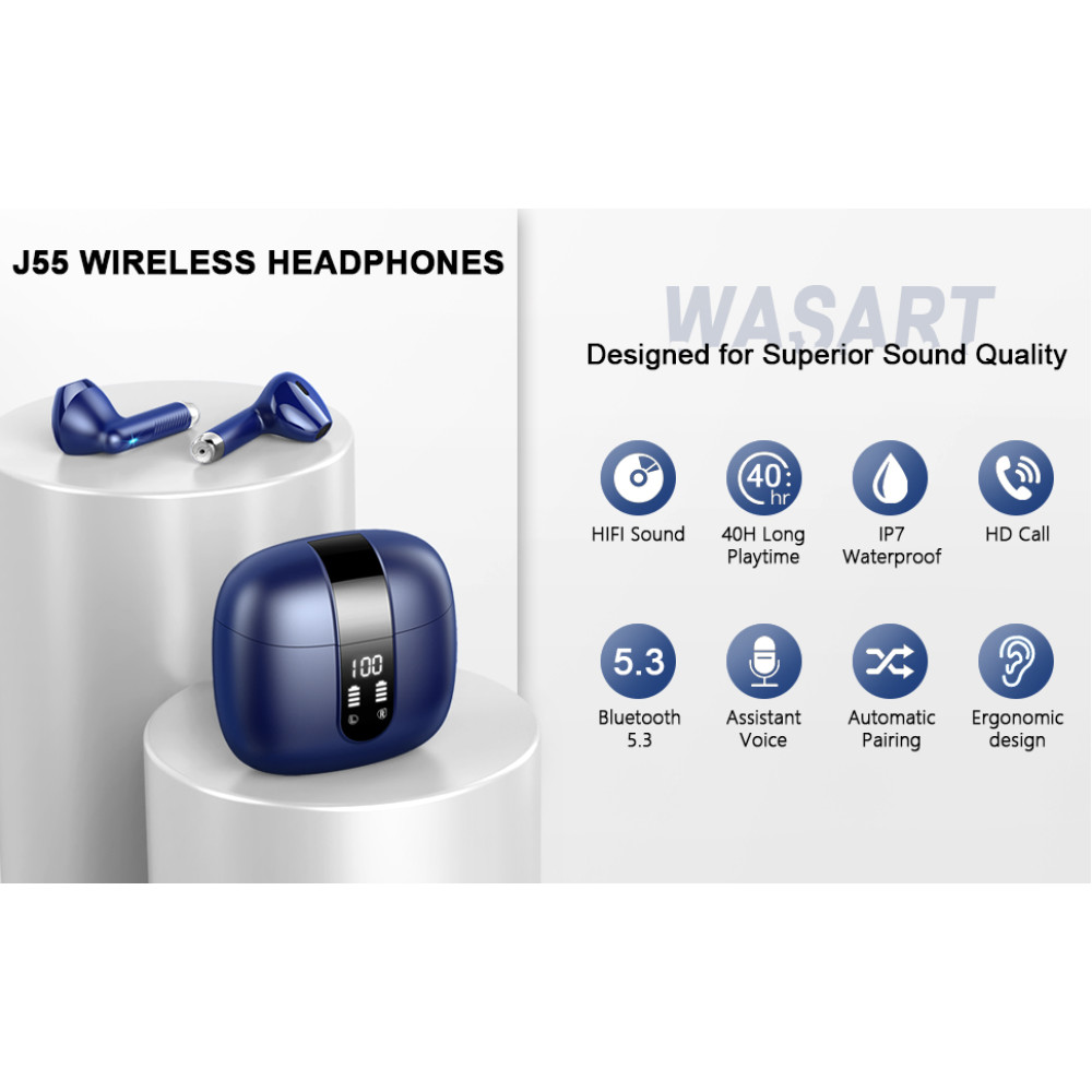 Bluetooth- навушники Drsaec (J55), Bluetooth 5.3, 56 годин відтворення