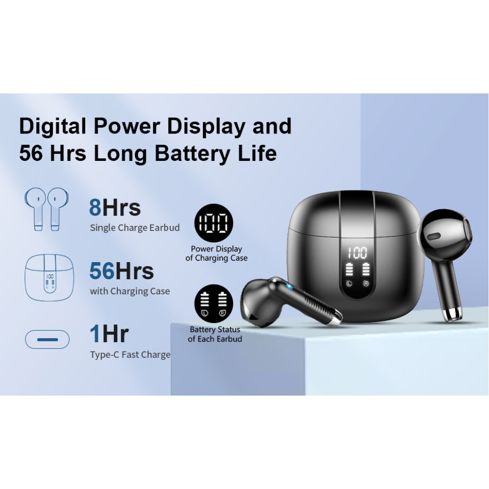 Bluetooth- навушники Drsaec (J55), Bluetooth 5.3, 56 годин відтворення