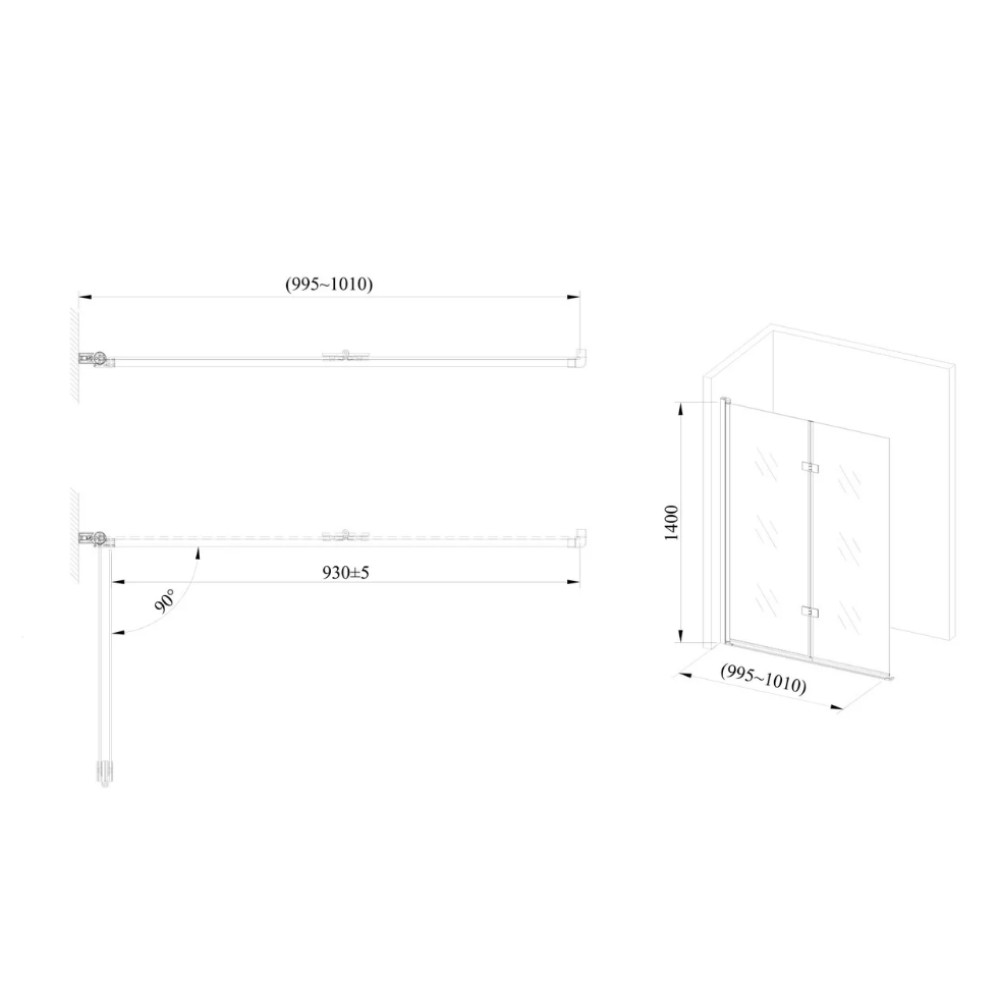Скляна шторка для ванни AVKO Glass RDW02-J2 100x140 Silver